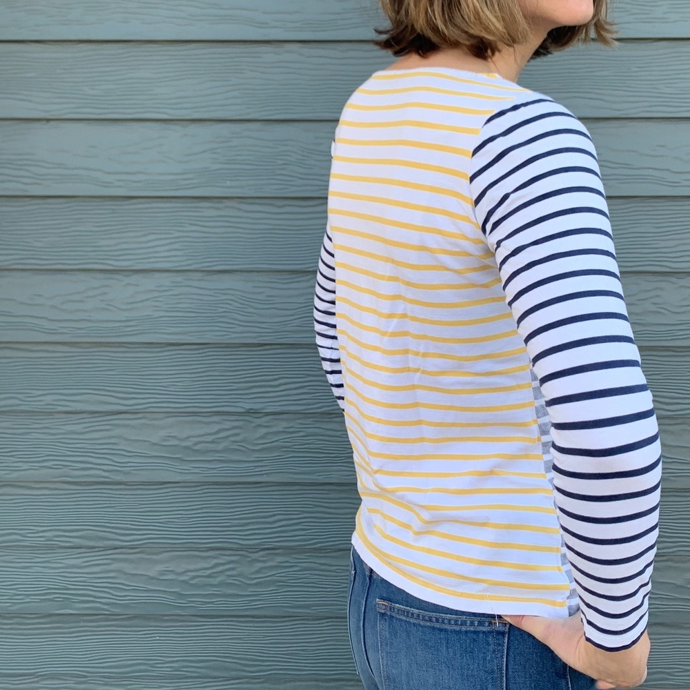 Boden multi-color stripe, boat-neck, long sleeve